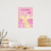 Shanghai China Reis Roze Poster (Keuken)