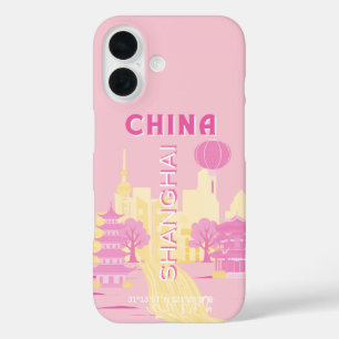 Shanghai China Reis Roze Poster iPhone 16 Hoesje