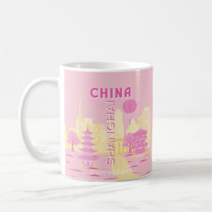 Shanghai China Reis Roze Poster Koffiemok