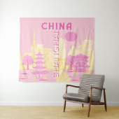 Shanghai China Reis Roze Poster Wandkleed (In Situ (horizontaal))