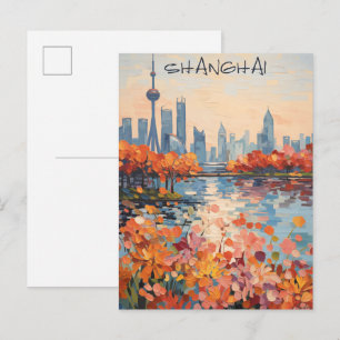 Shanghai China Reisstad Schilderkunst Esthetisch Briefkaart