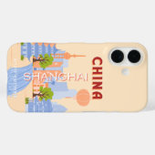 Shanghai China Retro Pastel Reis Kunst Case-Mate iPhone Case (Achterkant (horizontaal))