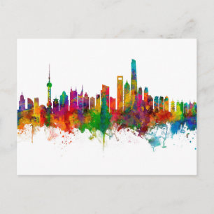 Shanghai China Skyline Briefkaart