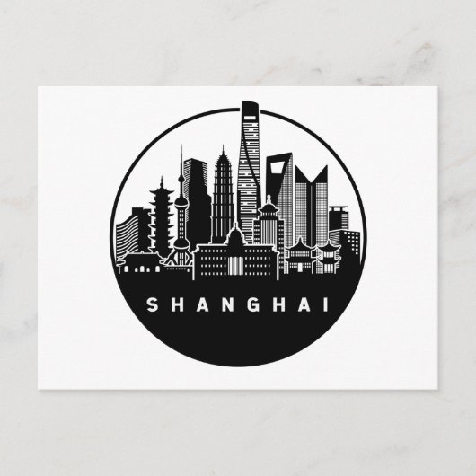 Shanghai China Skyline Briefkaart (Voorkant)