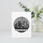 Shanghai China Skyline Briefkaart (Staand voorkant)