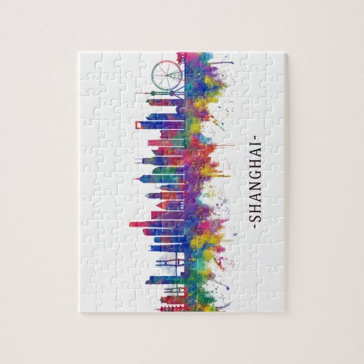 Shanghai China Skyline Legpuzzel (Verticaal)