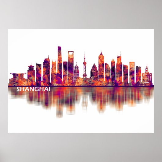 Shanghai China Skyline Poster (Voorkant)