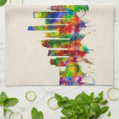 Shanghai China Skyline Theedoek (Gevouwen)