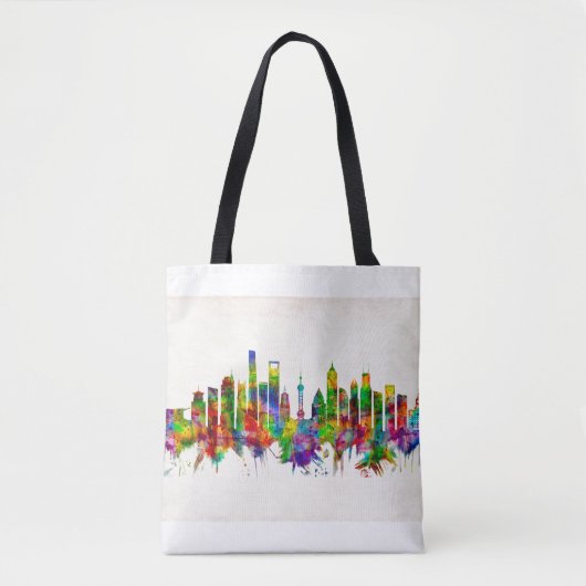 Shanghai China Skyline Tote Bag (Voorkant)