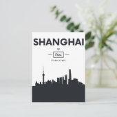 Shanghai, China | Stadscoördinaten Briefkaart (Staand voorkant)