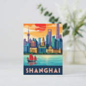 Shanghai China Travel Briefkaart (Staand voorkant)