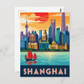 Shanghai China Travel Briefkaart (Voorkant / Achterkant)