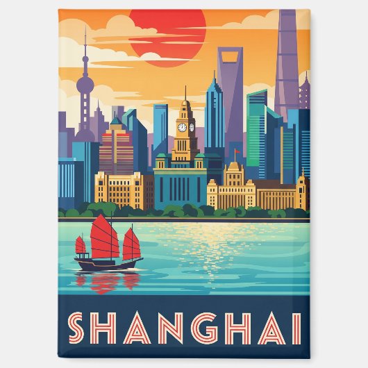 Shanghai China Travel Magneet (Voorkant)