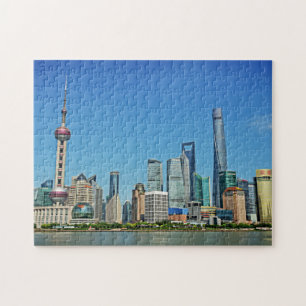Shanghai, China - Uitzicht uit het Bund Legpuzzel