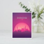 Shanghai, China Vintage Chinees Reizen stad skylin Briefkaart (Staand voorkant)