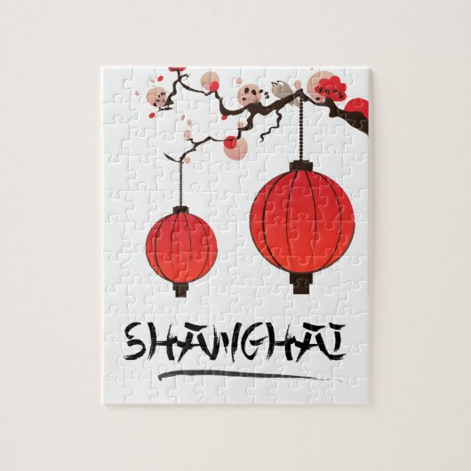 Shanghai China vintage reisposter Legpuzzel (Verticaal)