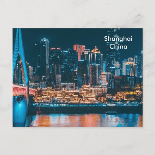 Shanghai China Vintage Reizen Toerisme Ad Briefkaart (Voorkant)