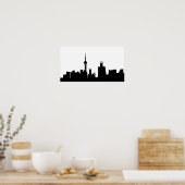 shanghai city skyline silhouette china poster (Keuken)