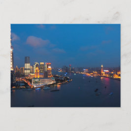 Shanghai door Nacht Briefkaart