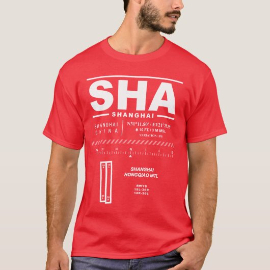 Shanghai Hongqiao Intl Airport SHA T-shirt (Voorkant)