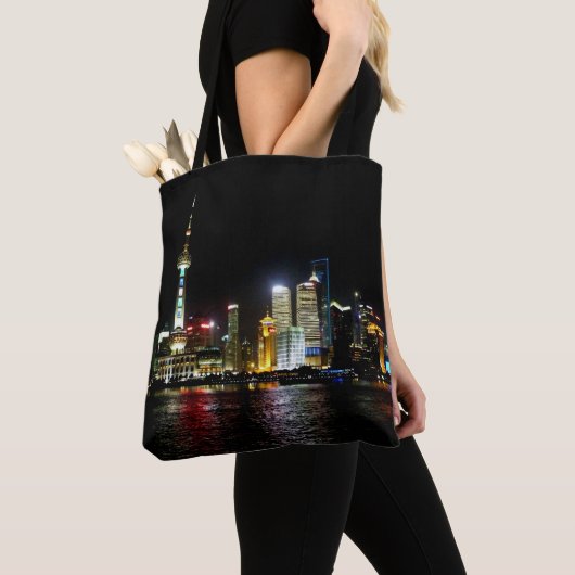 Shanghai in de Canvas tas van Night (Dichtbij)
