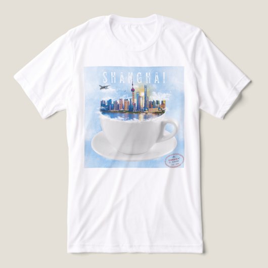 Shanghai in een theekop - futuristische skyline ku Tri-Blend shirt (Design voorkant)