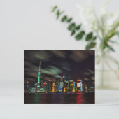 Shanghai Night Skyline Briefkaart (Staand voorkant)