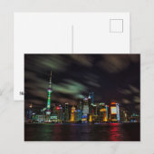 Shanghai Night Skyline Briefkaart (Voorkant / Achterkant)