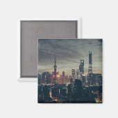 Shanghai Night Skyline Magneet (Voorkant / Achterkant)