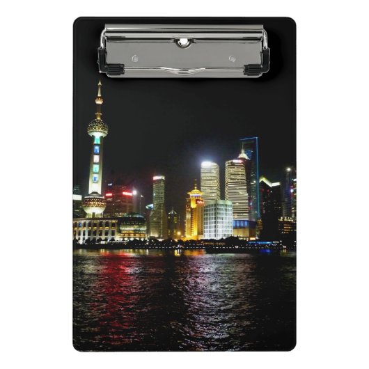 Shanghai op Night Mini Clipboard Klembord (Voorkant)
