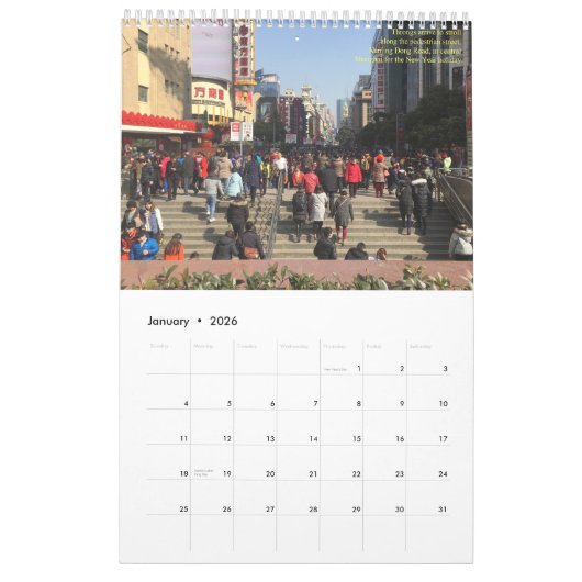 ! Shanghai. Oude wereldklasse City Kalender (Jan 2026)