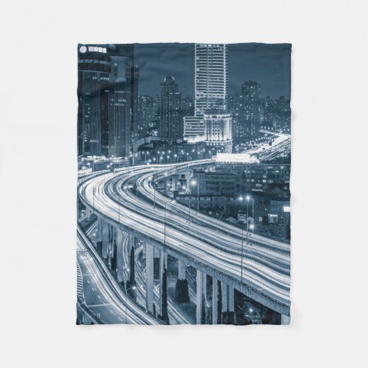 Shanghai Overpass 1 fleece deken (Voorkant)