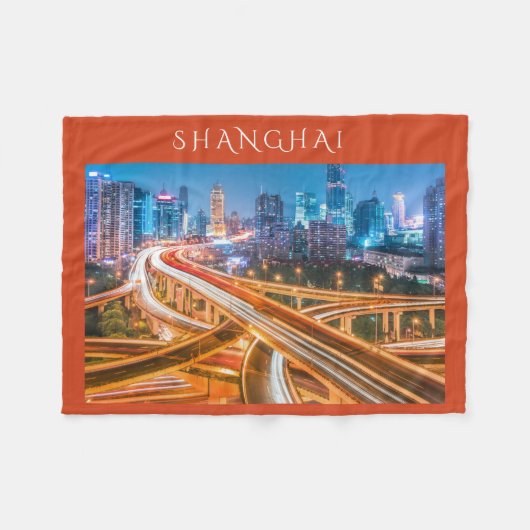 Shanghai Overpass 2 fleece deken (Voorkant (Horizontaal))