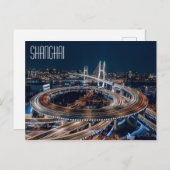 SHANGHAI - prachtige nachtantenne Briefkaart (Voorkant / Achterkant)