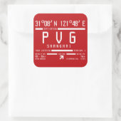 Shanghai Pudong International Airport PVG Vierkante Sticker (Tas)