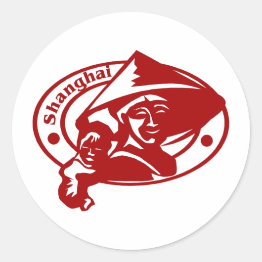 Shanghai Ronde Sticker (Voorkant)
