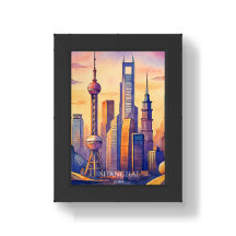 Shanghai Silhouet China Reis Aquarel 