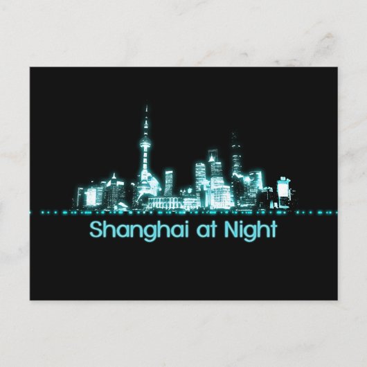 Shanghai Skyline Briefkaart (Voorkant)