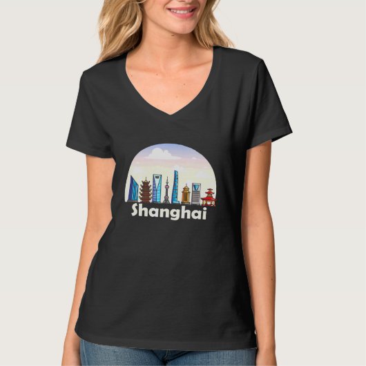 Shanghai Skyline China T-shirt (Voorkant)