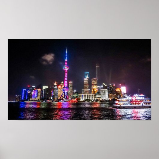 Shanghai Skyline Poster (Voorkant)