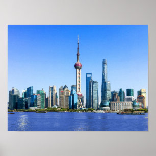Shanghai Skyline Poster