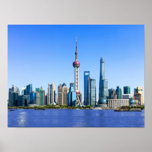 Shanghai Skyline Poster (Voorkant)