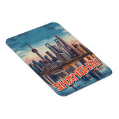 Shanghai Skyline Poster: levendig stadsbeeld Magneet (Rechterzijde)
