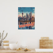 Shanghai Skyline Poster: levendig stadsbeeld Poster (Keuken)