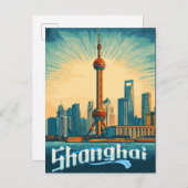 Shanghai Skyline - Prachtig stadsbeeld Briefkaart (Voorkant / Achterkant)