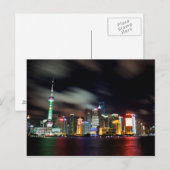 Shanghai Skyline van Night Briefkaart (Voorkant / Achterkant)