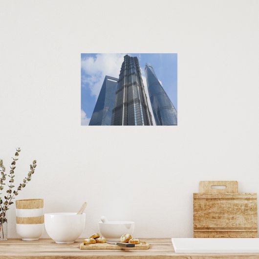 Shanghai skyscrapers Poster (Keuken)
