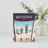Shanghai Tower Observatiedek China Briefkaart (Staand voorkant)