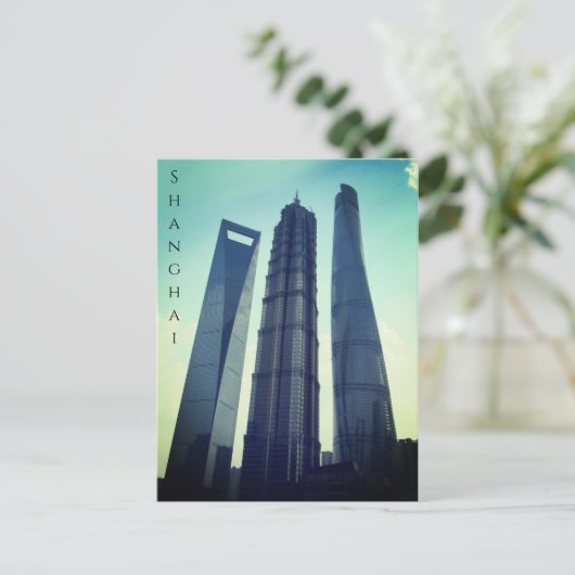 shanghai towers china briefkaart (Staand voorkant)