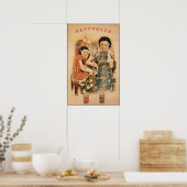 Shanghai Woman doet oude sigaretten het Poster omk (Keuken)